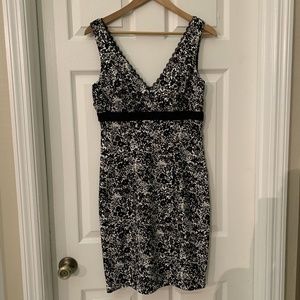 Floral Black & White Dress Connected Apparel Sz 10